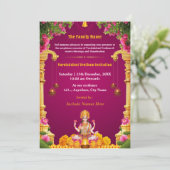 Varalakshmi Vratham Invitation Kaart (Staand voorkant)