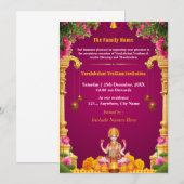 Varalakshmi Vratham Invitation Kaart (Voorkant / Achterkant)