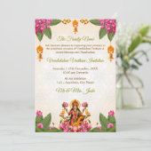 Varalakshmi Vratham Invitation Kaart, Puja Uitnodi Kaart (Staand voorkant)