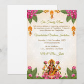 Varalakshmi Vratham Invitation Kaart, Puja Uitnodi Kaart (Voorkant / Achterkant)