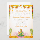 Varalakshmi Vratham Invitation Kaart | Zuid-India (Voorkant / Achterkant)