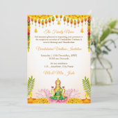 Varalakshmi Vratham Uitnodigingskaart | Zuid-India Kaart (Staand voorkant)