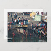 Varanasi ghats, postcard briefkaart (Voorkant / Achterkant)