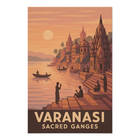 Varanasi - Heilige Ganges Perfect Poster (Voorkant)