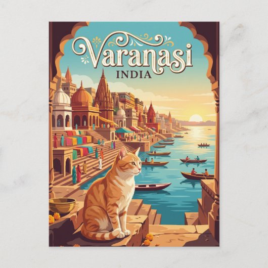 Varanasi India Briefkaart (Voorkant)