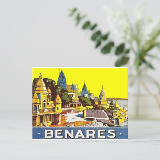 Varanasi, India. Ganges, rivier en tempels Briefkaart (Staand voorkant)