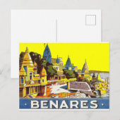 Varanasi, India. Ganges, rivier en tempels Briefkaart (Voorkant / Achterkant)