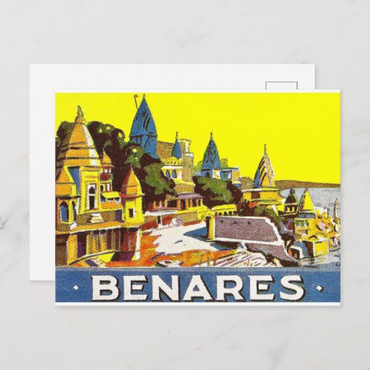 Varanasi, India. Ganges, rivier en tempels Briefkaart (Voorkant / Achterkant)