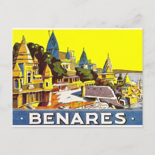 Varanasi, India. Ganges, rivier en tempels Briefkaart (Voorkant)