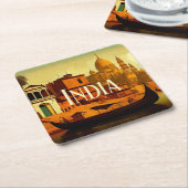 Varanasi India Painting Kartonnen Onderzetters (Schuin)