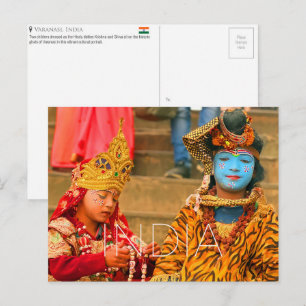 Varanasi, India Reisansichtkaart Briefkaart
