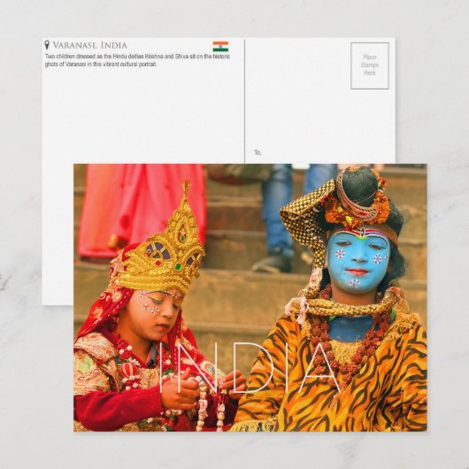 Varanasi, India Reisansichtkaart Briefkaart (Voorkant / Achterkant)