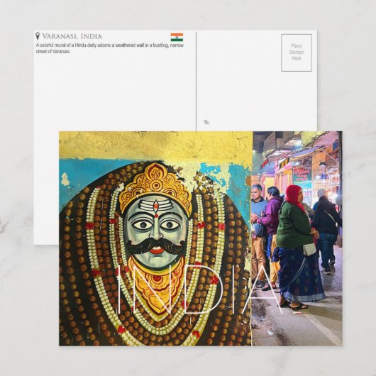 Varanasi, India Reisansichtkaart Briefkaart (Voorkant / Achterkant)