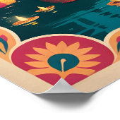 Varanasi India Retro Reisposter Poster (Hoek)