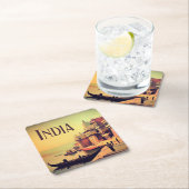 Varanasi India  schilderen Kartonnen Onderzetters (Insitu)