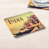 Varanasi India  schilderen Kartonnen Onderzetters (Schuin)