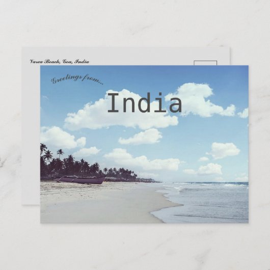 Varca Beach Goa India Briefkaart (Voorkant / Achterkant)