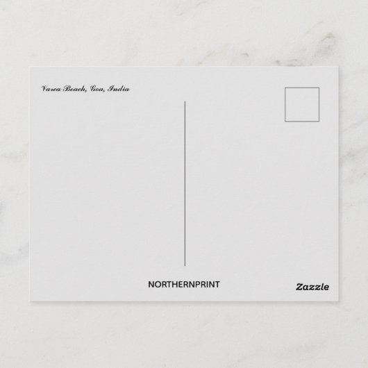 Varca Beach Goa India Briefkaart (Achterkant)