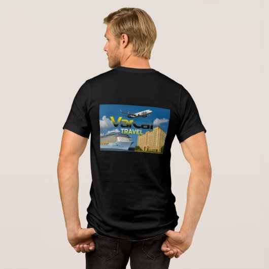 Varcal Travel Explorer Tee - Your Journey Awaits! Tri-Blend Shirt (Achterkant volledig)