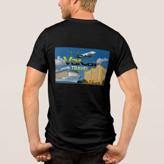 Varcal Travel Explorer Tee - Your Journey Awaits! Tri-Blend Shirt (Achterkant)