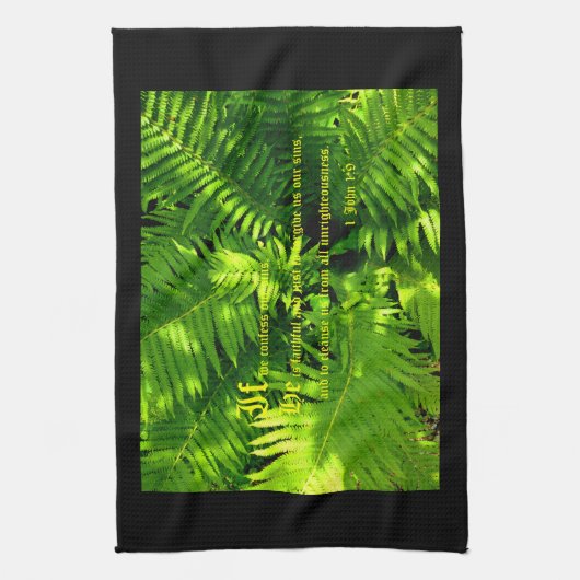 Varen, 1 Johannes 1:9 Theedoek (Verticaal)