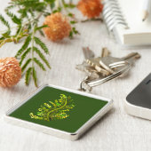 Varen blad groene varen kunst sleutelhanger (Zijkant)