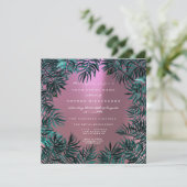 Varen bladeren ingelijste kristallen Blauwgroen aq Kaart (Staand voorkant)