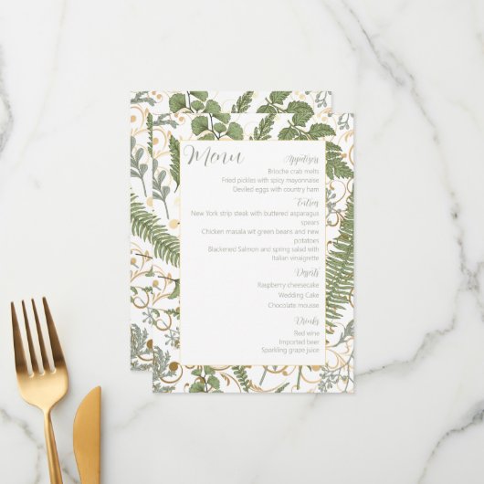 Varen bloemenpatroon menu (Voorkant / Achterkant in situ)