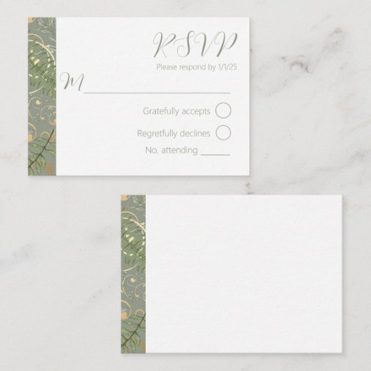 Varen bloemenpatroon notitiekaartje (Voorkant / Achterkant)