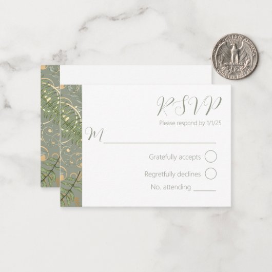 Varen bloemenpatroon notitiekaartje (Voorkant / Achterkant in situ)