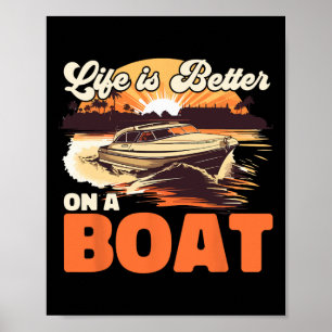 Varen Boot Kapitein Leven Is Beter Op Een Boot Poster