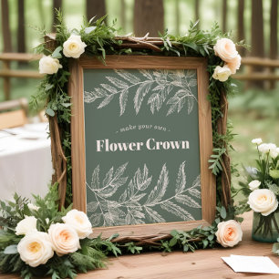 Varen Bos Bloemenkroon Station Bord Poster