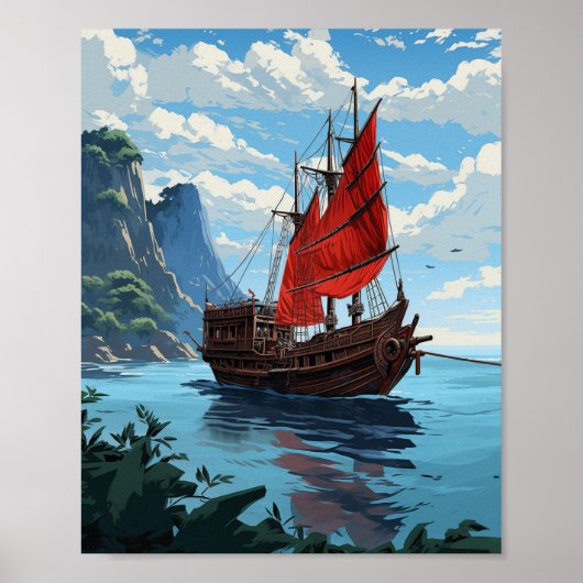 Varen door Ha Long Bay Poster (Voorkant)