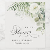 Varen Eucalyptus Groene Bladeren Bruidsdouche Wijn Etiket (Enkel label)