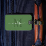 Varen Groene Kleur Aangepast Initiaal & Naam Bagagelabel<br><div class="desc">Verhoog uw reisstijl met ons Custom Monogram Solid Green-Bagagelabel, een tijdloos accessoire dat is ontworpen om functionaliteit te combineren met gepersonaliseerde elegantie. Gemaakt met de beste materialen en aanpasbaar aan uw voorkeuren, deze labels zijn niet alleen praktisch; ze zijn een uiting van uw unieke identiteit en stijl. De Solid Green-tint...</div>