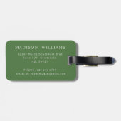 Varen Groene Kleur Aangepast Initiaal & Naam Bagagelabel (Achterkant horizontaal)