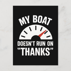 Varen heeft geen Bedankt Funny Boat Captain Feestdagenkaart