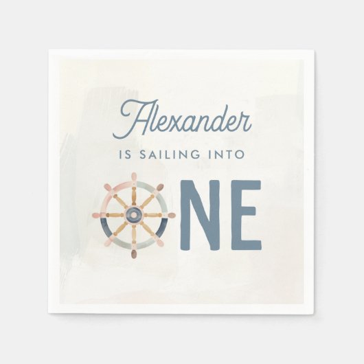 Varen in One Nautical First Birthday Kinder Servet (Voorkant)