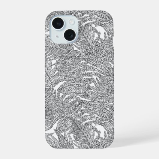 Varen in zwart en wit iPhone 15 case (Achterkant)
