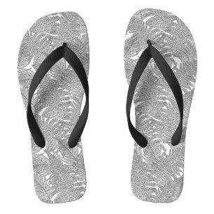 Varen in zwart-wit teenslippers