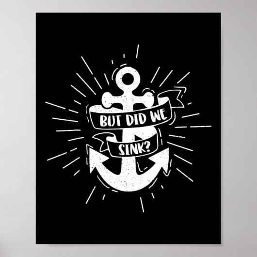 Varen Maar Zijn We Gezonken Platbodem Ponton Kapit Poster (Voorkant)