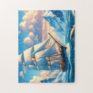 Varen met de dolfijn legpuzzel