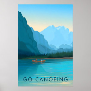 Varen met een kano Reisposter Poster