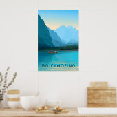 Varen met een kano Reisposter Poster (Keuken)