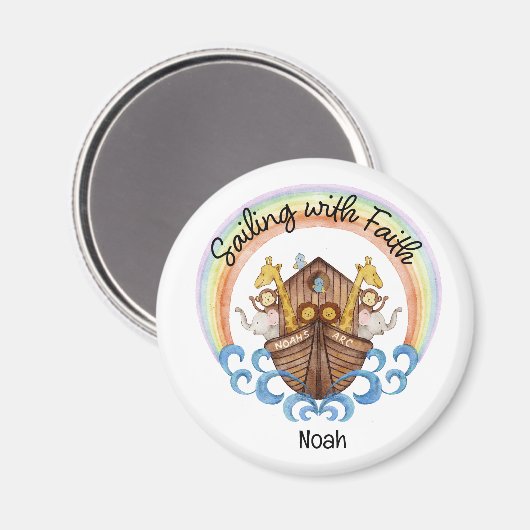 Varen met geloof - Noach's boog met dieren Magneet (Voorkant / Achterkant)