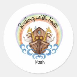 Varen met geloof - Noach's boog met dieren Ronde Sticker