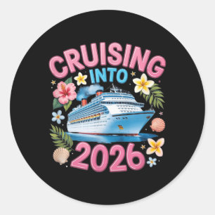 Varen naar 2026 Grappige cruise vakantie Ronde Sticker