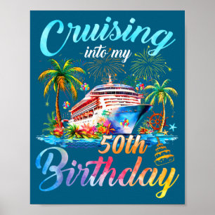 Varen naar 50e verjaardag familie cruise 50 poster