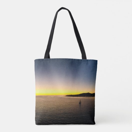 Varen naar de Horizon Sunset Photography Canvas ta Tote Bag (Achterkant)