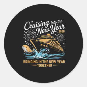 Varen naar het oud en nieuw feest van 2026 Cruise Ronde Sticker